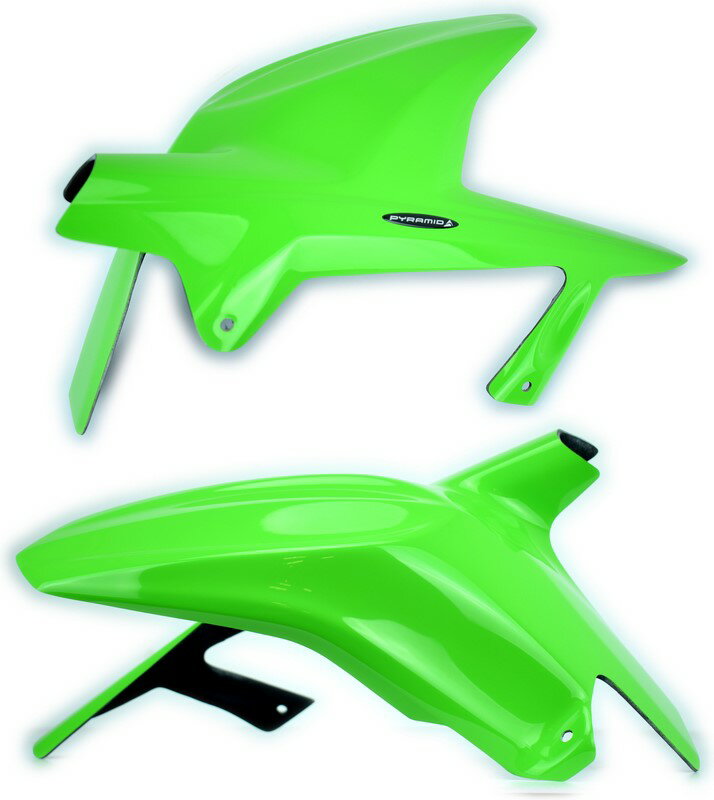 Pyramid Plastics / ピラミッドプラスチック Kawasaki Ninja 250 R ハガー グロスグリーン 2008-2013 | 07301D