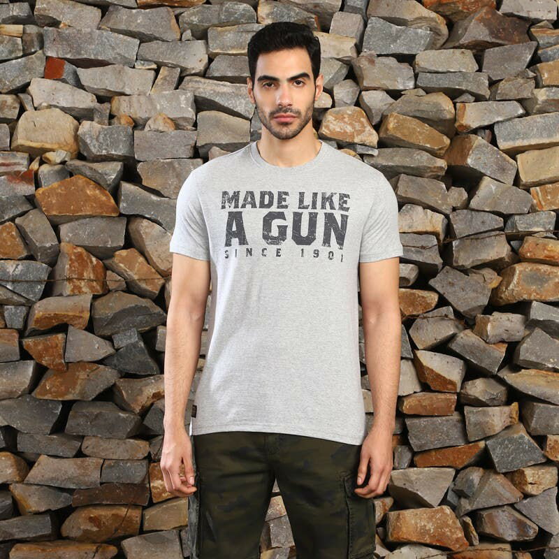 ROYAL ENFIELD / 륨եɽ Made Like A Gun Core T-Shirt - Grey Mela...