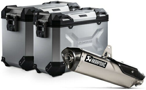 Rakuten - SWモテック / SW-Motech TRAX ADV アルミケースシステム + Akrapovic. シルバー 45/37 l. Triumph Tiger 900 (19-2