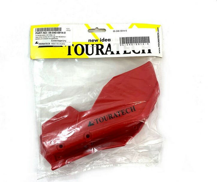 TOURATECH / �ĥ���ƥå� R-hand protector GD Open red set left+right with TT logo 08-0160-0015-0 sticked and packed with saddle rider