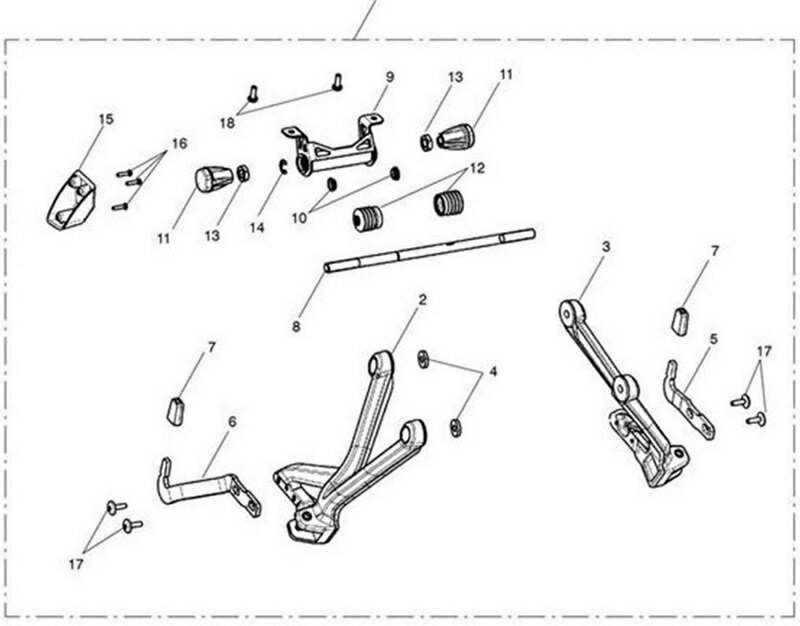 Triumph Footrest Hanger Rear RH Blk | T2082166