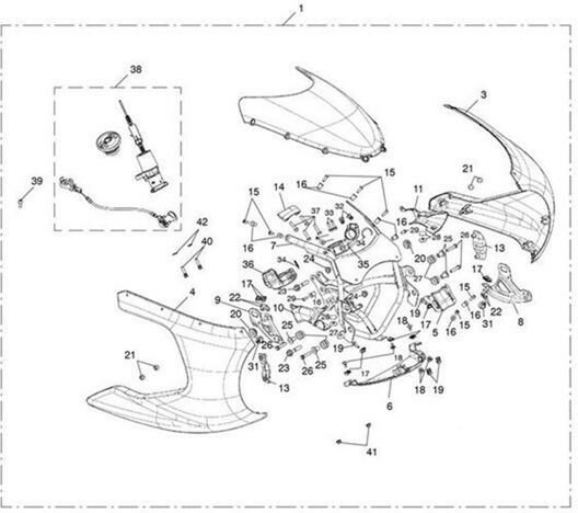 Triumph Conduit- Cockpit Fairing- LH. Kit- Front- Painted | T2305348