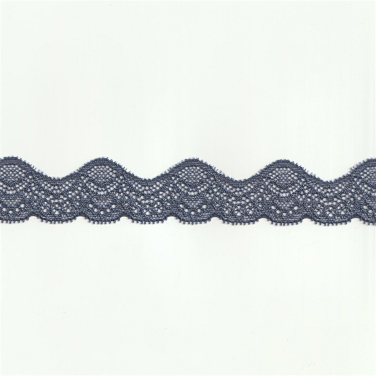 Cotton （Patterned Cloth） - ストレッチ レース生地 ブルー 幅33mm ナイロン ポリウレタン / カット売り ハンドメイド DIY 手芸用 アクセサリー 生地 単品 レース 【post】