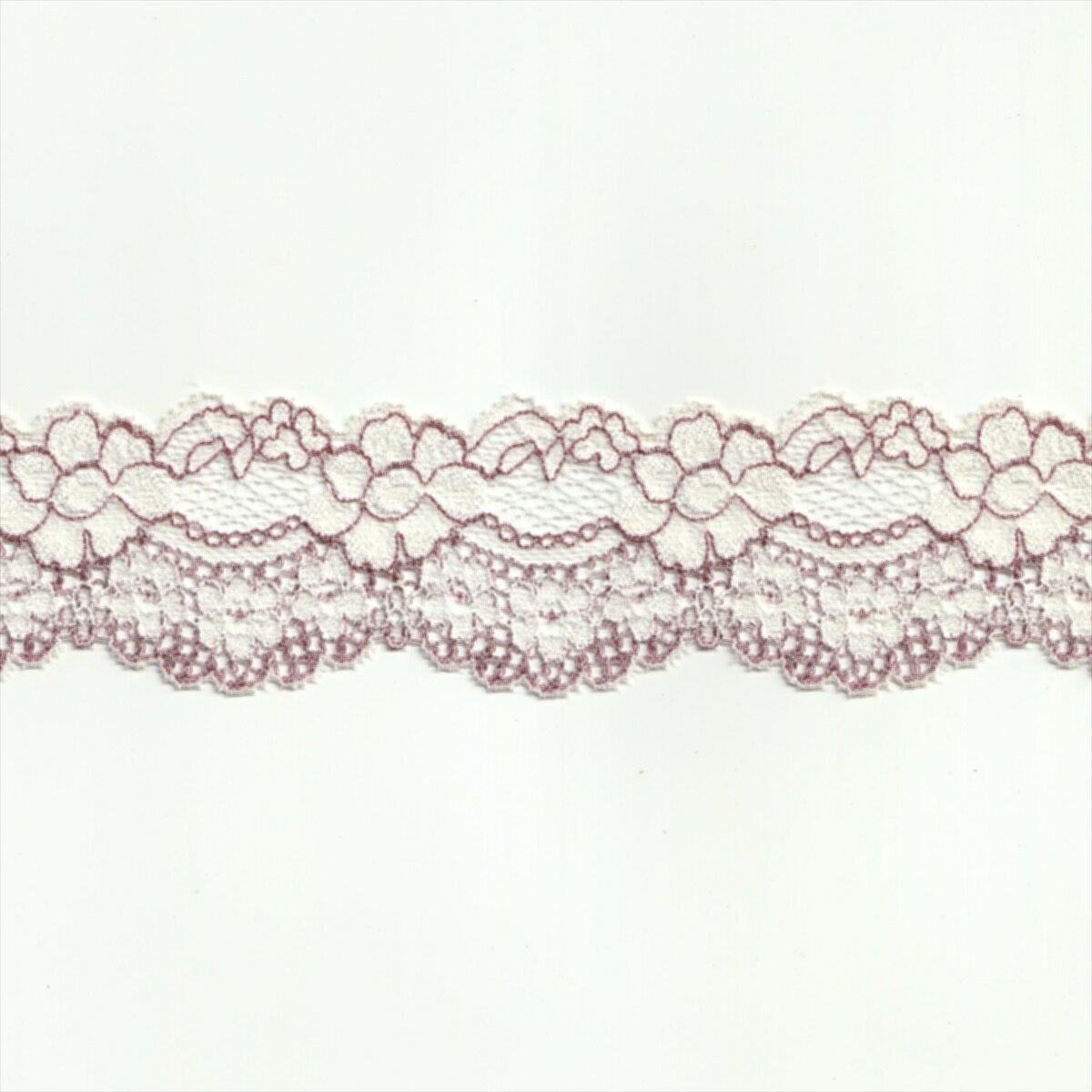 ストレッチ レース生地 ローズ 幅46mm ナイロン ポリウレタン その他 / カット売り ハンドメイド DIY 手芸用 アクセサリー 生地 単品 レース 【post】