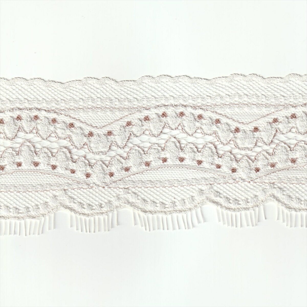 ストレッチ レース生地 オフホワイト 幅80mm ナイロン レーヨン その他 / カット売り ハンドメイド DIY..