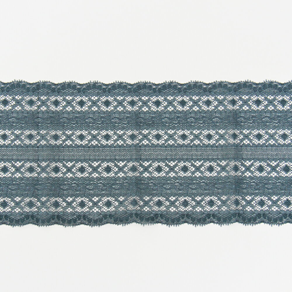 幾何学柄　広幅ストレッチレース (幅 約12cm) 手芸用 アクセサリー 生地 単品 レース 【mail】