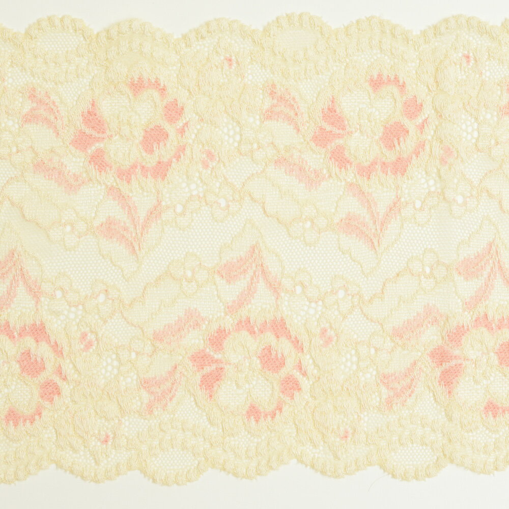 存在感のあるアイボリーの花柄レース (幅 約15.5cm) 手芸用 アクセサリー 生地 単品 レース 【post】