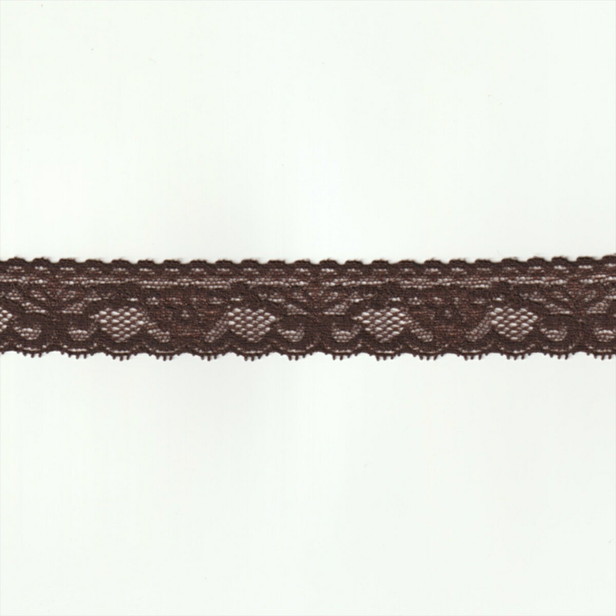 ストレッチ レース生地 ブラウン 幅28mm ナイロン ポリウレタン / カット売り ハンドメイド DIY 手芸用..