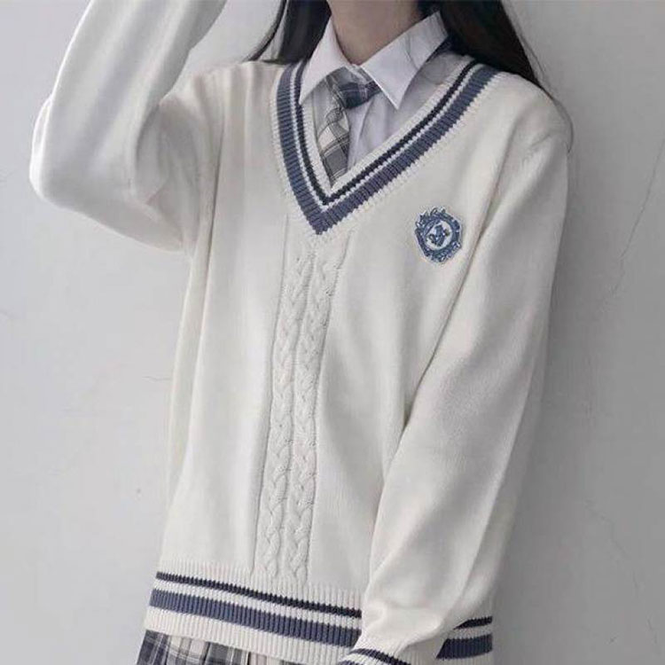 スクールセーター 男女兼用 ニットセーター Vネック プルオーバー 制服 ライン入り 長袖 セーター 学生 スクールニット カシュクール リアル コスチューム レディース ニットトップス カットソー 通学 高校生 中学生 衣替え 通勤 プレゼント 通学 普段着S/M/L/XL