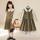 子供ワンピース 女の子 ドレス ジュニア ワンピース ガーリー キッズ 長袖 女の子 可愛い 重ね着風 ガールズ おしゃれ 春 秋 冬 子供服 卒業式 入学式 ピアノ 発表会 七五三 お誕生日 プレゼント(4)