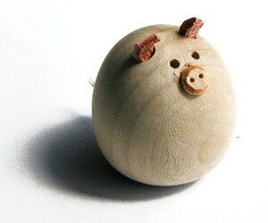 乐天商城 - 木製雑貨 木の動物置物ミニ田舎のヒーローぶた