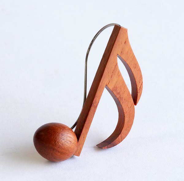 木製文具 木のクリップ音符クリップ 16分音符：カリン(限定特別品)