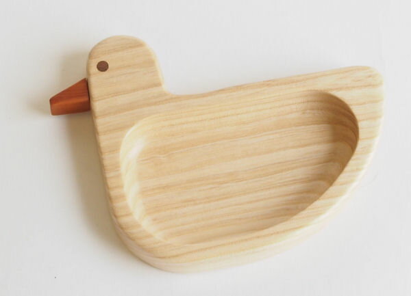 木製キッチン用品　木のお皿あひる皿　小