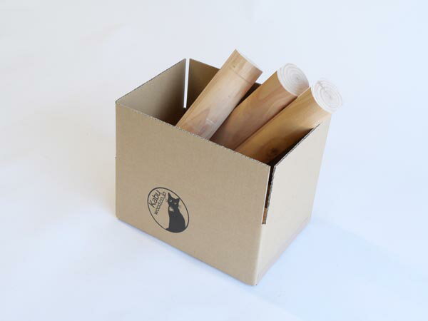 園芸用 木工作用 丸太タイコ丸太250・6本1セット　材質スギ・ヒノキ