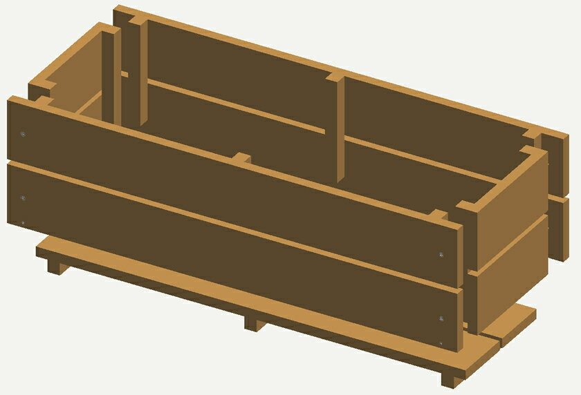 組み立て式プランターボックス　木資材 ビス ドリル 付属 DIY 8号鉢 ベランダ ガー...