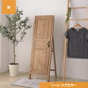 ソーレ ドアミラー 鏡 スタンドミラー ドアの内側にフックとトレー付き W45×D45×H132 ブラウン ライトブラウン ホワイト【沖縄・離島以外送料無料】