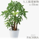 人工観葉植物 観葉植物 造花 フェイク フェイクグリーン 卓上 ミニ リビング デスク グリーン 緑 ミニ観葉 水やり不要 お手入れ不要 インテリア カフェ 玄関 キッチン おしゃれ アレンジ パキラポット 高さ55cm 55cm