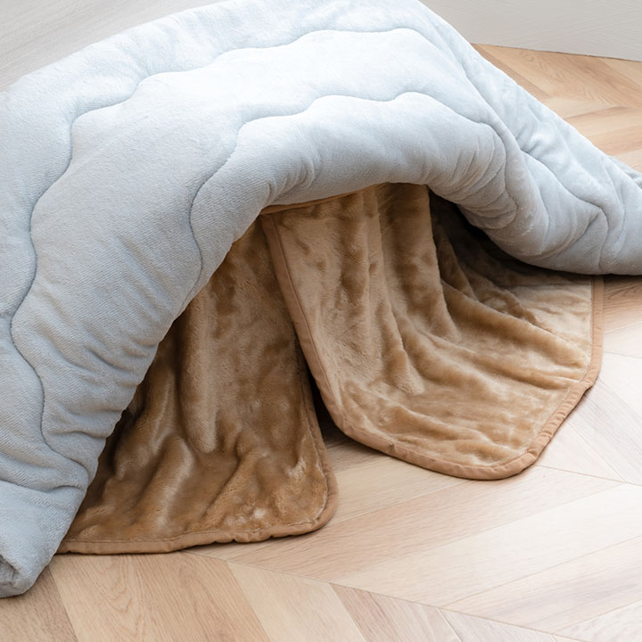 こたつ布団用 中掛け毛布 洗える 円形 アクリル 約110cm