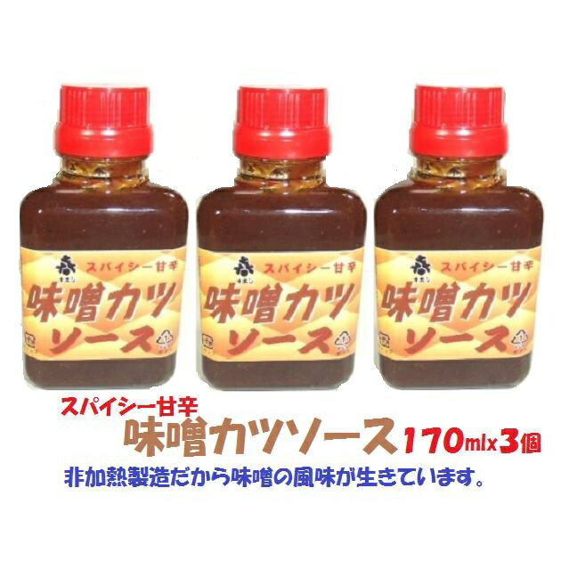 味噌カツソース170mlx3個スパイシー甘辛 非加熱製造品代引き・配送日時指定不可 レターパックプラス送付品 【東北復興_岩手県】