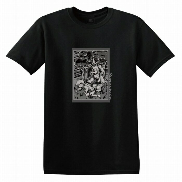 Tシャツ DESENHISTA&#8482; デゼニスタ ブラック 大人 デザイン ユニセックス メンズ レディース 半袖 ゆったり ストリート アメコミ ホラー モンスター サイコ ハロウィン