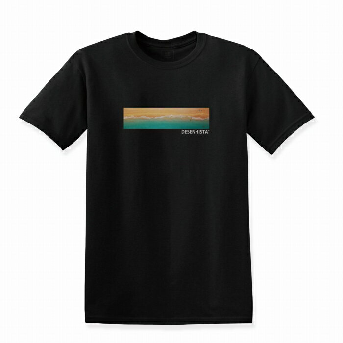 Tシャツ DESENHISTA(TM) デゼニスタ ブラック 大人 デザイン ユニセックス メンズ レディース 半袖 ゆったり 夏 サーフ フォト カリフォルニア ハワイ 西海岸 ロゴ