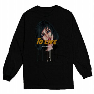 \30%OFFクーポン配布/ ロングTシャツ DESENHISTA デゼニスタ ブラック 大人 デザイン ユニセックス メンズ レディース 長袖 ゆったり ホラー スプラッター サイコ デスメタル スクリーモ ストリート