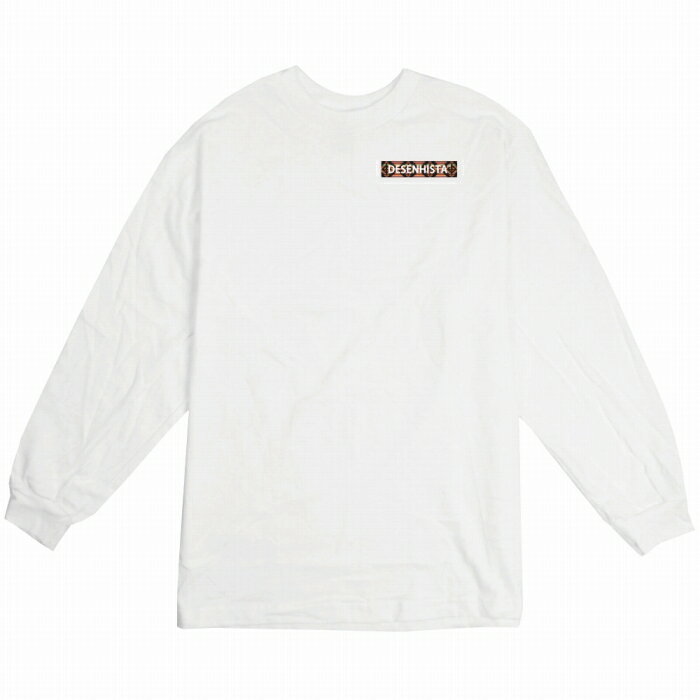 ロングTシャツ DESENHISTA デゼニスタ ホワイト 大人 デザイン ユニセックス メンズ レディース 長袖 ゆったり カジュアル オルテガ エスニック ワンポイント インディアン