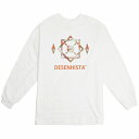 ロングTシャツ DESENHISTA デゼニスタ ホワイト 大人 デザイン ユニセックス メンズ レディース 長袖 ゆったり カジュアル ボタニカル ..