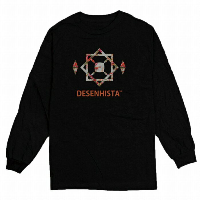 ロングTシャツ DESENHISTA デゼニスタ ブラック 大人 デザイン ユニセックス メンズ レディース 長袖 ゆったり カジュアル ボタニカル ..