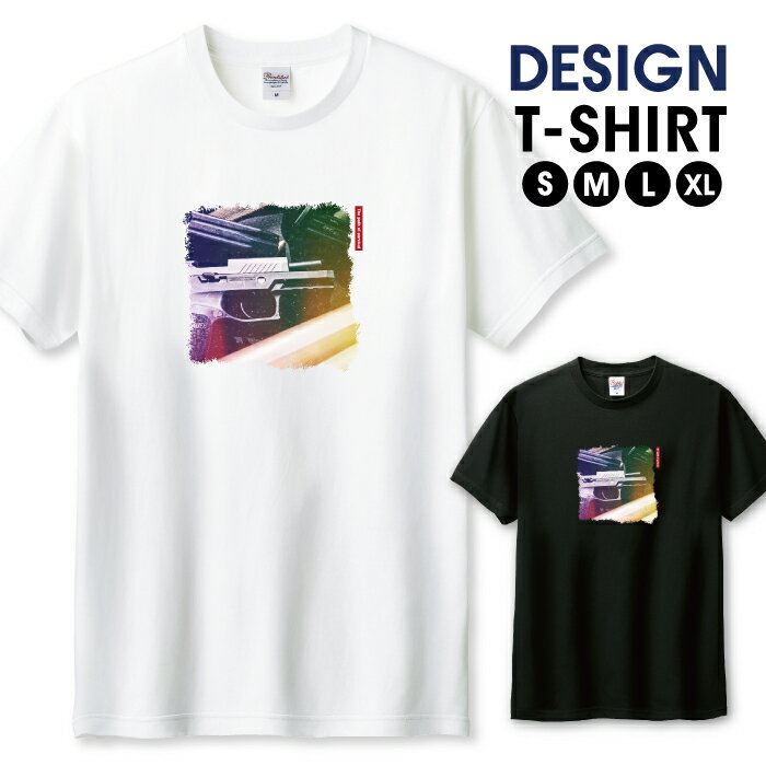 Tシャツ メンズ ユニセックス ピストル 拳銃 クール フォトT レトロ カッコイイ サイズ S M L LL XL 半袖 綿 100% よれない 透けない 長持ち プリントtシャツ デザイン コットン 人気 ゆったり 白Tシャツ 黒Tシャツ ホワイト ブラック