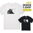 Tシャツ キッズ サイズ 100 110 120 130 140 150 半袖 綿 100% 透けない 長持ち プリント コットン 白Tシャツ 黒 ホワイト ブラック ネコ ブリティッシュショートヘア 写真 モノクロ グレー 猫 プリント おしゃれ かわいい