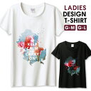 Tシャツ レディース ガールズ KEEP CALM AND CARRY ON 冷静に日常を続けて ピンク チューリップ サイズ M L 半袖 綿 100% よれ...