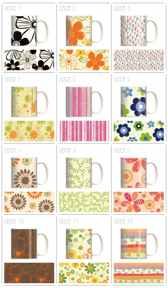 マグカップ 大きい マグ オシャレ プレゼント 陶器 コーヒー コップ 人気 可愛い DESIGN MUG collection 【メール便不可】 北欧 花柄 フラワーデザイン 生花 綺麗 咲く パンジー マーガレット バラ ウニッコ ローズスプリグブルー シャーベット リバティ