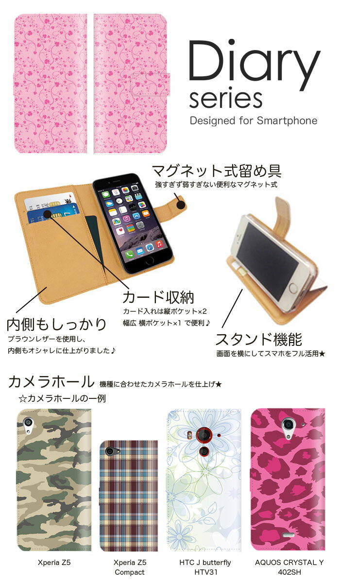 iPhone5/5s 手帳 ケース 手帳型ケース 手帳型カバー オススメ アイフォン5エス スマホケース レザー Apple カラフル 模様 POP ポップ デザイン かわいい イラスト ハート 絵本 唐草模様 絵画 千花模様 自然 かつら 萬草 (S)