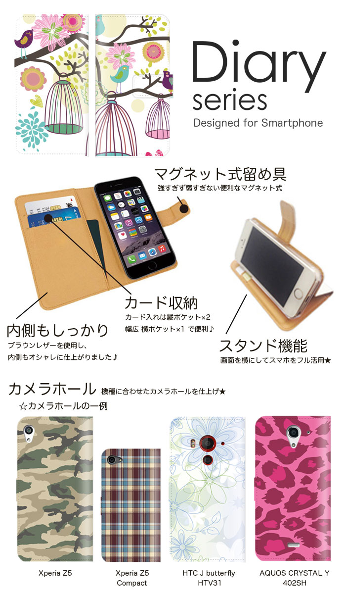 iPhone5/5s 手帳 ケース 手帳型ケース 手帳型カバー オススメ アイフォン5エス スマホケース レザー Apple カラフル 絵柄 POP ポップ デザイン かわいい イラスト アート 絵本 小鳥 草花 絵 野鳥 小鳥 ハミング バード (S)