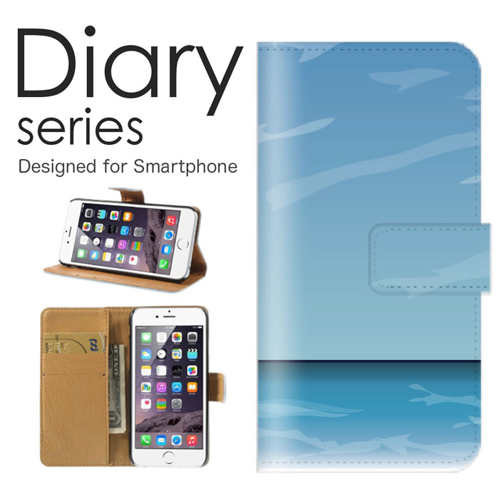 スマホケース AQUOS sense4 lite basic SH-41A SH-M15 SH-RM15 A003SH ケース カバー 手帳 アクオスセンス4 docomo Y!mobile 楽天モバイル 海 ヤシの木 バカンス 南国 ハワイアンデザイン サーファー 波打ち際 ビーチ 砂浜 水面 さざ波 穏やか 水中 生物 (V)