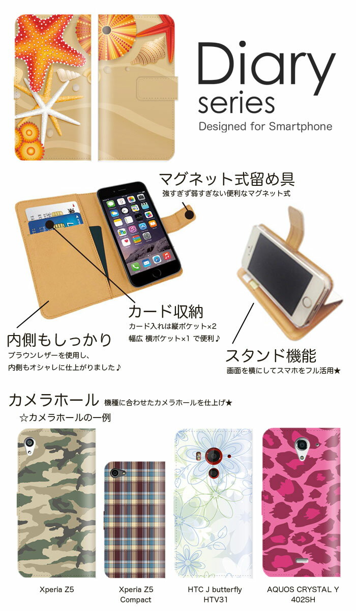 iPhone4/4s 手帳 ケース 手帳型ケース 手帳型カバー オススメ アイフォン4エス スマホケース レザー Apple 海 ヤシの木 バカンス 南国 ハワイアンデザイン サーファー 貝 シェル ホタテ貝 ツブガイ ムール貝 サザエ ホラ貝 (SS)