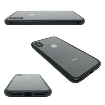 iPhone xs ケース iPhone xs max カバー 360℃ 強化ガラス 9H クリアケース シンプル マグネットケース ガラスケース アルミ iphoneケース スマホケース iPhone8 ケース iPhone8 Plus iPhone 7 耐衝撃 バンパー メタルケース レッド 赤 ホワイト 白 ブラック 黒