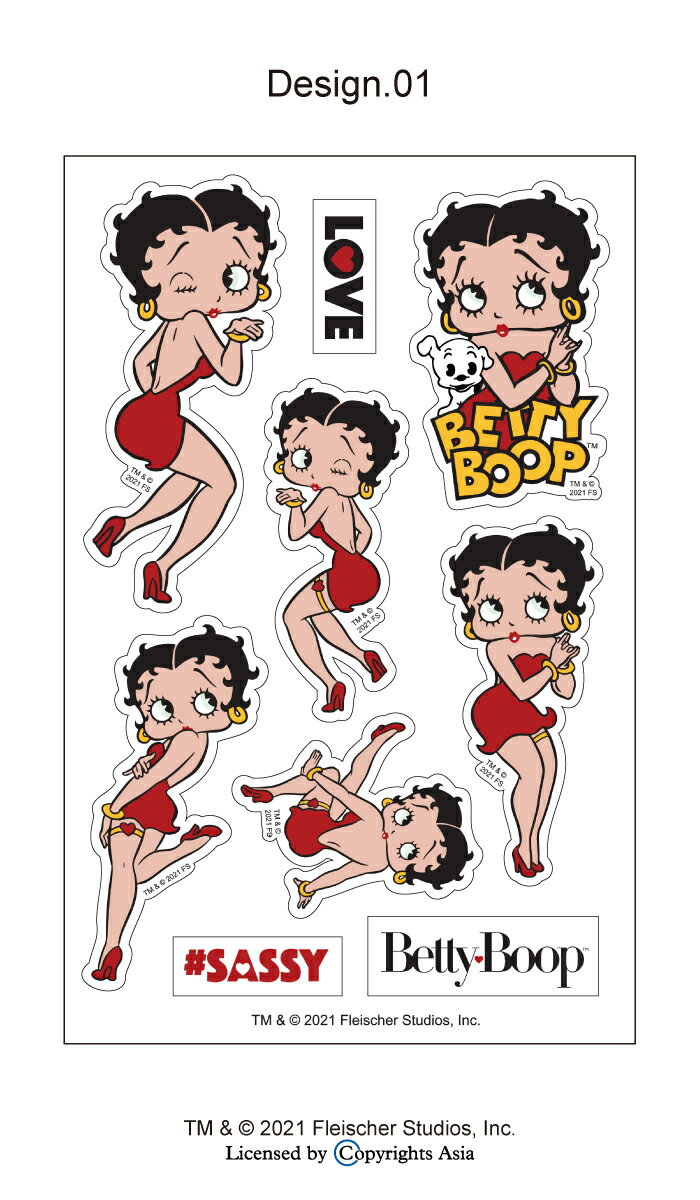 ステッカー キャラクター ベティー ブープ(TM) FAN CLUB ベティーちゃん グッズ シール 正規品 Betty Boop(TM) 送料無料 おしゃれ 可愛い 人気