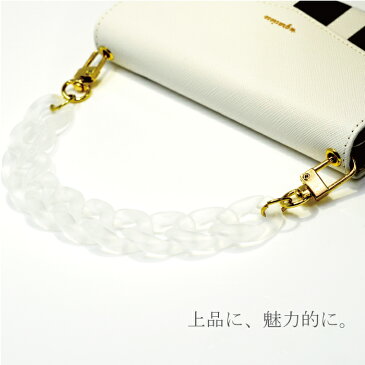 ストラップ CHAIN COLLECTION 手帳型 レター型 スマホケース 全機種対応 可愛い オシャレ 人気 iPhone13 12 11 Pro Max mini iPhoneSE(第2世代) クリアチェーン 韓国 アクセサリー プラスチック チェーン