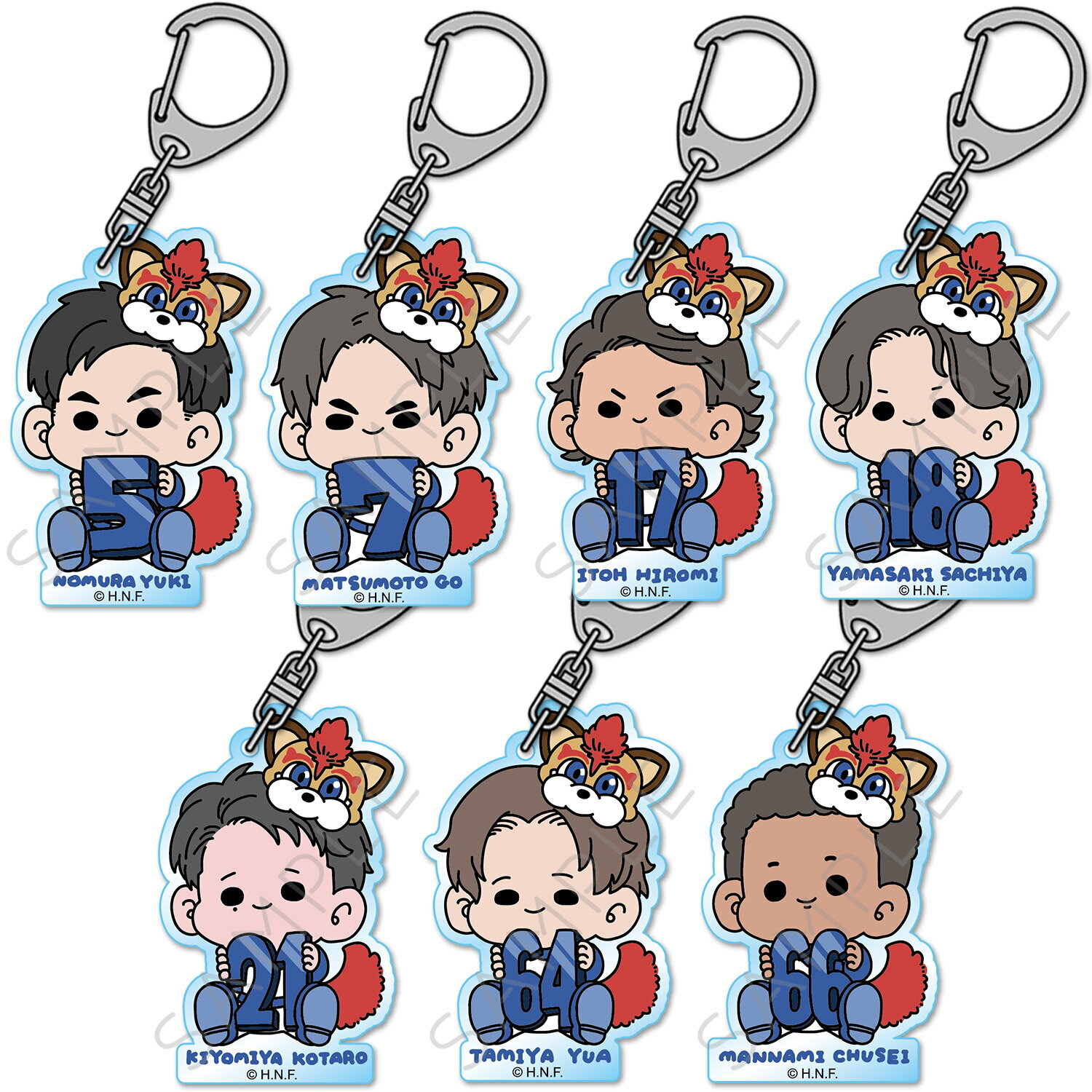 『北海道日本ハムファイターズ』 アクリルキーホルダー MA(野村佑希) MB(松本剛) MC(伊藤大海) MD(山崎福也)※さきは山へんに立可 ME(清宮幸太郎) MF(田宮裕涼) MG(万波中正) mochocho もちょちょ 公認グッズ 正規ライセンス 応援グッズ 野球