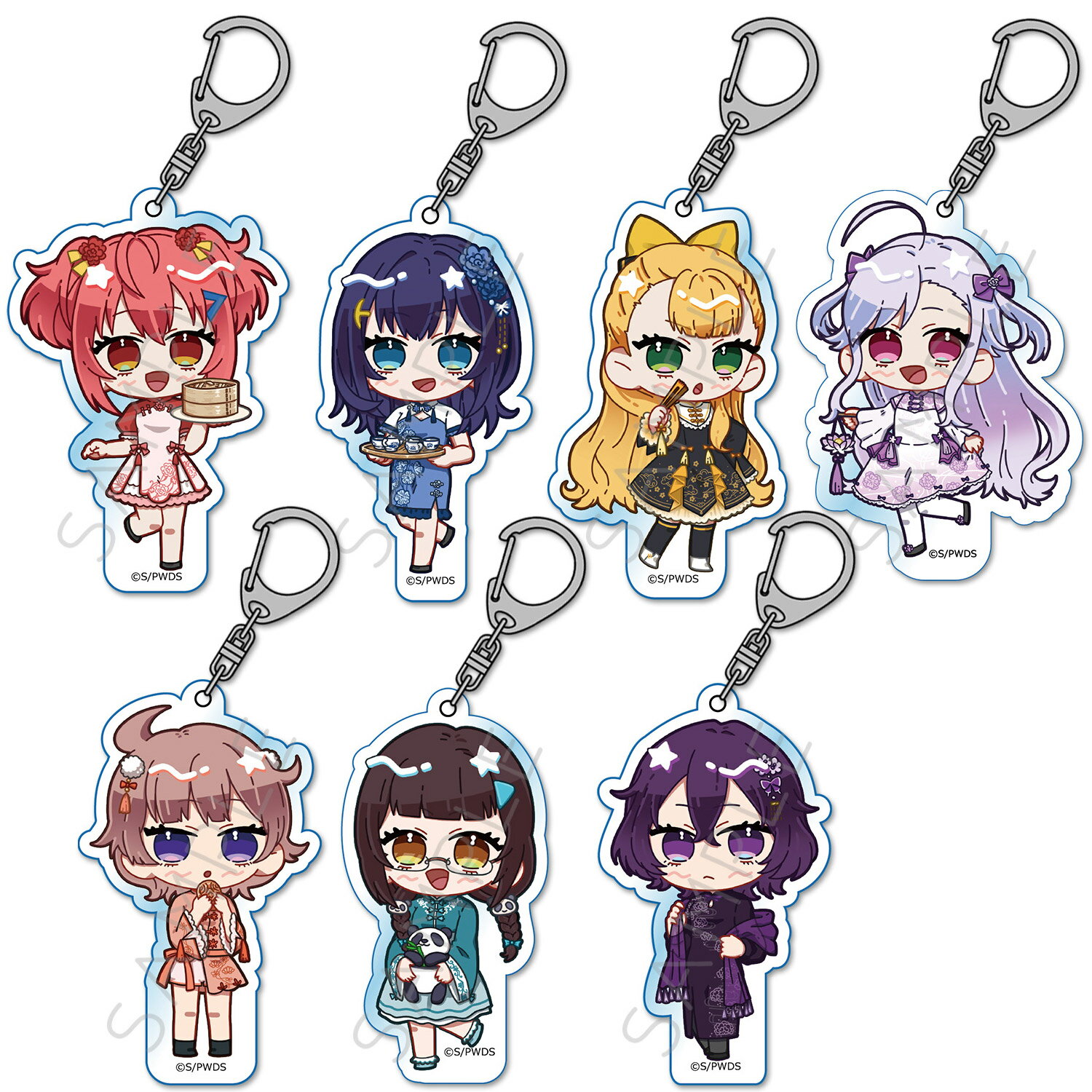ワールドダイスター アクリルキーホルダー A(鳳 ここな) B(静香) C(カトリナ・グリーベル) D(新妻 八恵) E(柳場 ぱんだ) F(流石 知冴) G(柊 望有) 公認グッズ アニメグッズ キャラクターグッズ