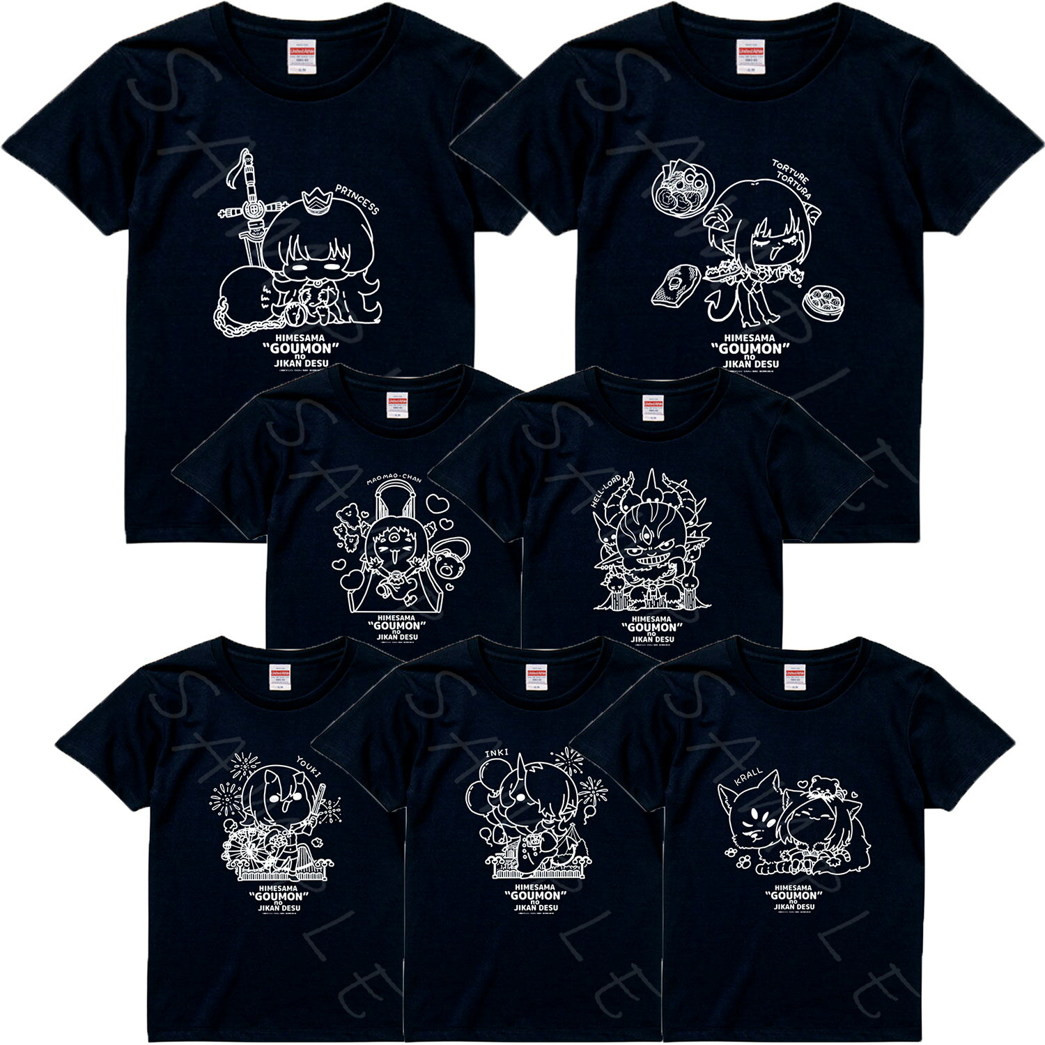 楽天woodgreen スマホケースの町TVアニメ『姫様“拷問”の時間です』 Tシャツ（S-XLサイズ） MA（姫） MB（トーチャー・トルチュール） MC（マオマオちゃん） MD（魔王） ME（陽鬼） MF（陰鬼） MG（クロル） 公認グッズ キャラクターグッズ Sサイズ Mサイズ Lサイズ XLサイズ 推し活