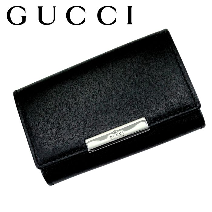 【中古】GUCCI グッチ キーケース 6連【ほぼ新品】レザー ブラック 鍵入れ キーホルダー メンズ レディース ブランド r-gg-k-p250909-01