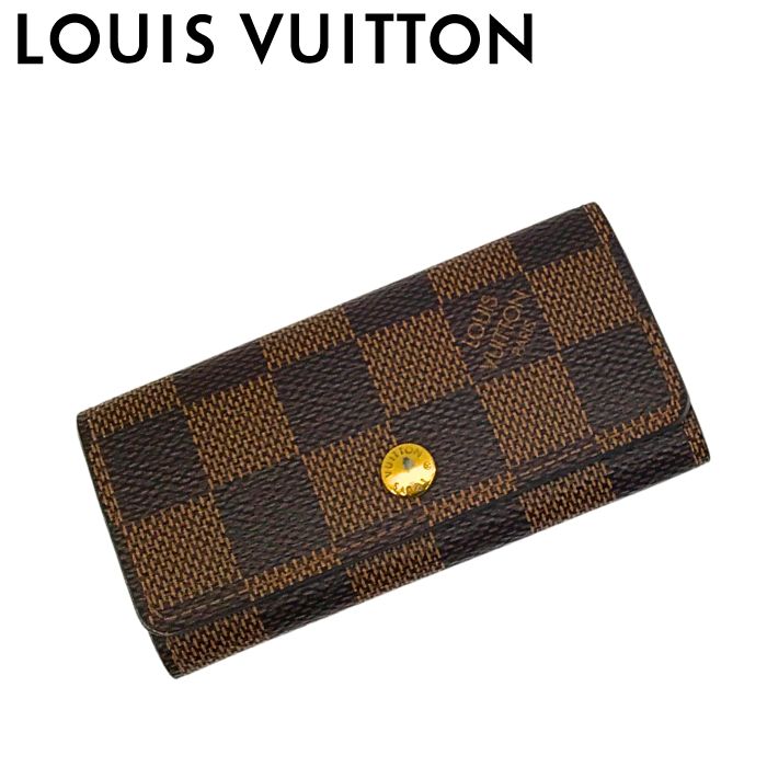 【中古】LOUIS VUITTON ルイヴィトン キーケース 4連【やや傷や使用感あり】N62631 ダミエ ブラウン ミ..