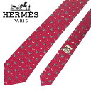 【中古】HERMES エルメス ネクタイ【非常に良い】9cm レッド シルク ブランド r-he-t-e10368627