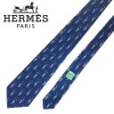 【中古】HERMES エルメス ネクタイ【非常に良い】9cm ネイビー シルク ブランド r-he-t-e10368630