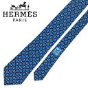 【中古】HERMES エルメス ネクタイ【非常に良い】9cm ブルー ネイビー シルク ブランド r-he-t-e10368634