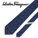 【中古】Salvatore Ferragamo サルバトーレフェラガモ ネクタイ【ほぼ新品】9.5cm ネイビー シルク ブランド r-sf-t-e103686...