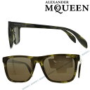 Alexander McQueen サングラス【在庫処分特価】 UVカット アレキサンダーマックイーン ブラウン メンズ&レディース AMQ-0112S-003 ブランド